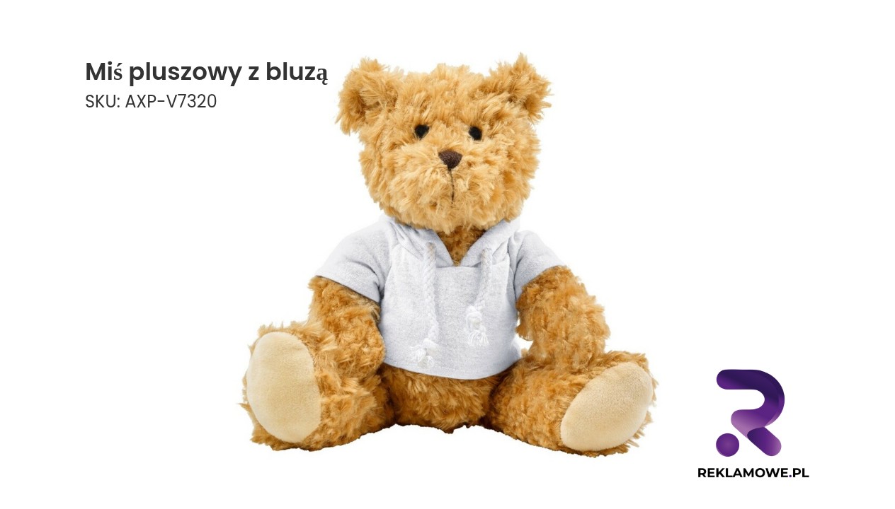 Pluszowy miś w białej bluzie