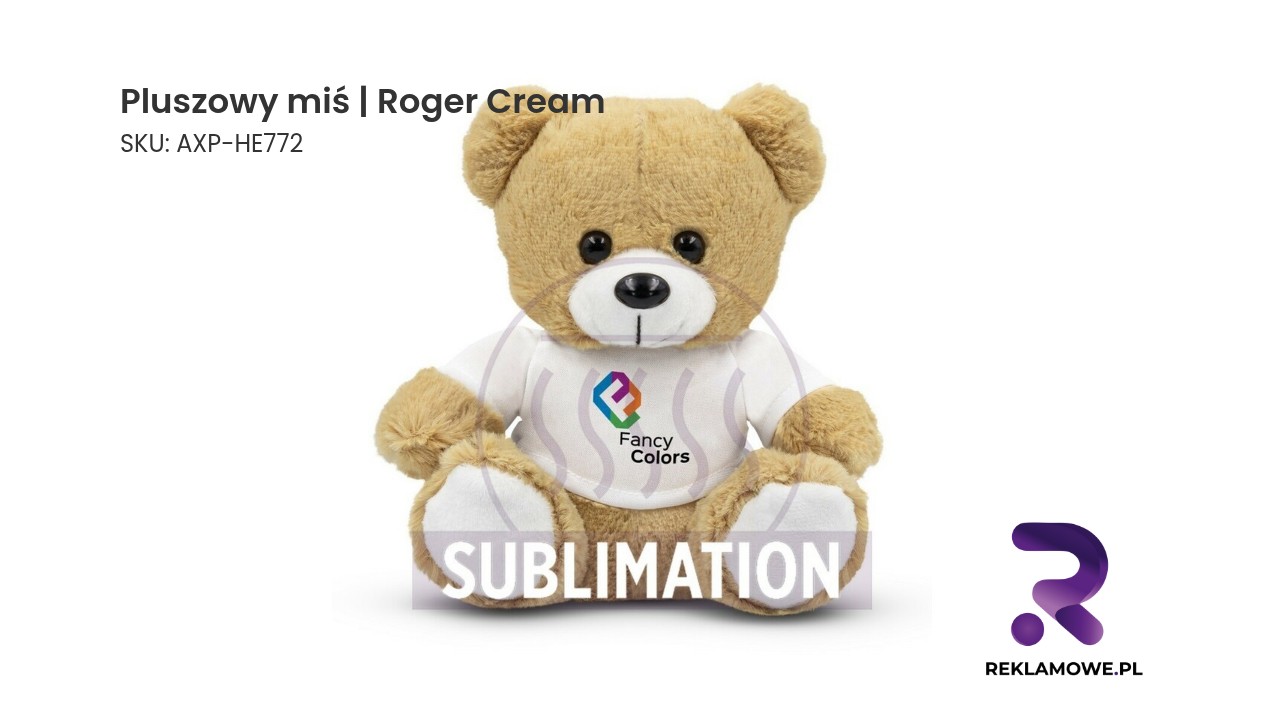 Pluszowy miś Roger Cream w kolorze kremowym