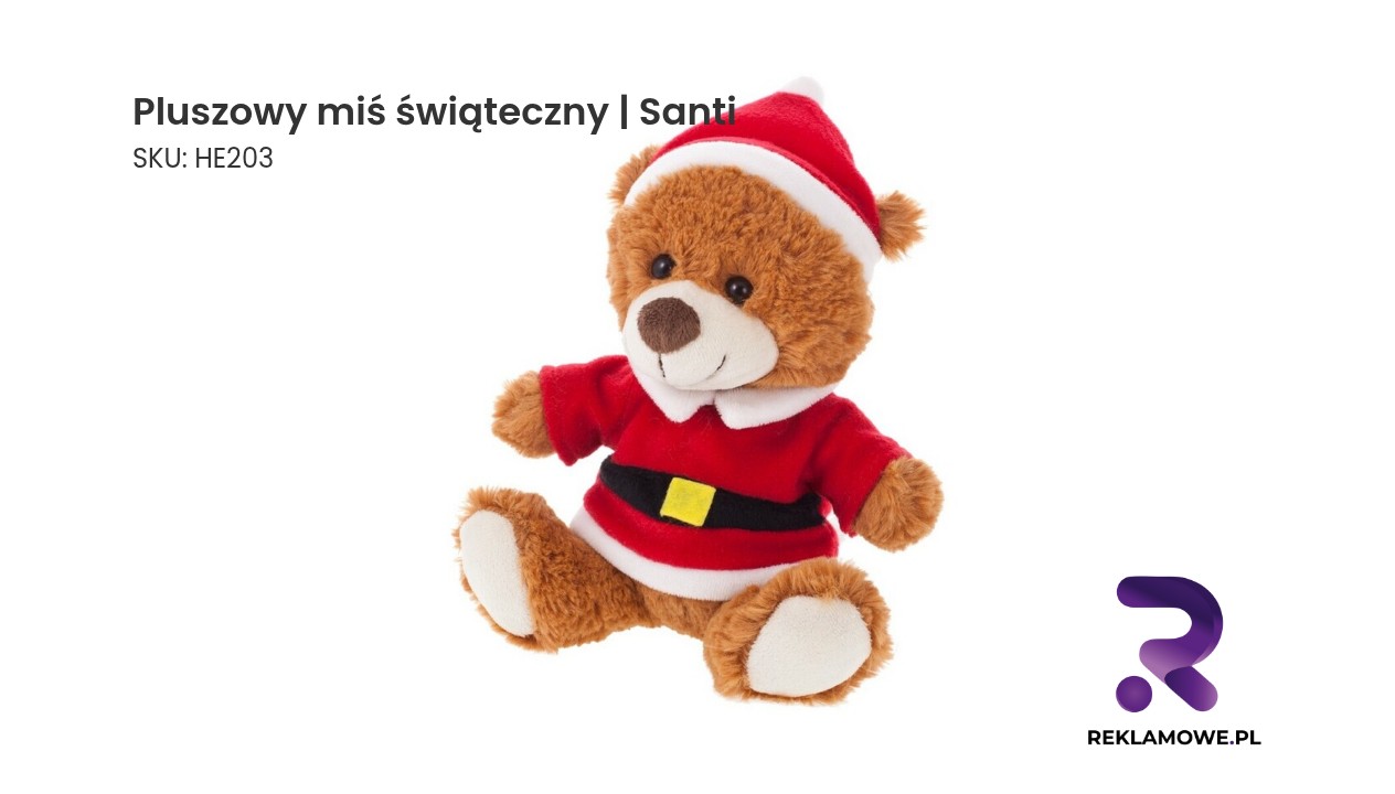 Pluszowy miś w świątecznym stylu z kolekcji Santi