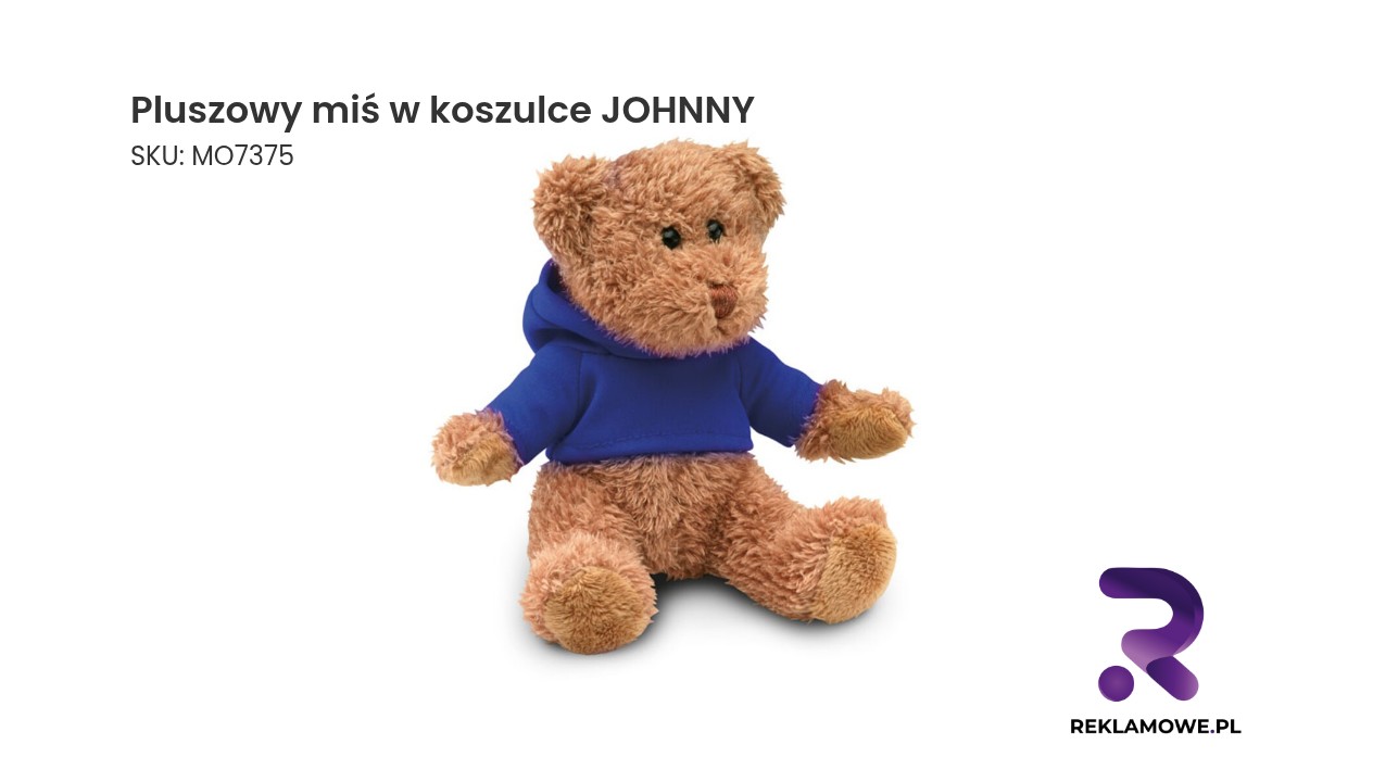 Pluszowy miś w koszulce z napisem JOHNNY